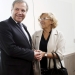 Ahora Madrid (Now Madrid) local candidate Manuela Carmena (C) and Socialist Party (PSOE) local candidate Antonio Miguel Carmona (L) hold hands as they pose at the start of a news conference in Madrid, Spain, June 12, 2015. Manuela Carmena, 71, cut a deal with the opposition Socialists to form a coalition administration. The left-wing former judge, backed by anti-austerity party Podemos, was named mayor of Spain's capital on Friday, ending 24 years of centre-right Popular Party (PP) rule in Madrid and delivering a setback to Prime Minister Mariano Rajoy. REUTERS/Susana Vera - RTX1G7QP