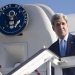 Secretary of State John Kerry arrives at Jose Marti International Airport in Havana, Cuba, August 14, 2015. Kerry arrived in Cuba on Friday to raise the U.S. flag at the recently restored American Embassy in Havana, another symbolic step in improved relations between the two Cold War-era foes. REUTERS/Pablo Martinez Monsivais/Pool  - RTX1O9OU