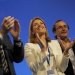 Spain's Prime Minister and President of the Partido Popular (PP) Mariano Rajoy (2nd L) applauds next to (L-R) Basque PP President Antonio Basagoiti, Basque parliament President Arantza Quiroga, PP spokesman Alfonso Alonso and Guipuzcoa province President Borja Semper at the end of the Basque PP congress at the Palacio Euskalduna in Bilbao May 13, 2012.  REUTERS/Vincent West (SPAIN - Tags: POLITICS) - RTR3205Y