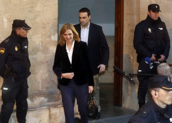 Cristina de Borbón tras declarar en los juzgados de Mallorca en febrero de 2014. Reuters