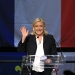 French National Front political party leader and candidate Marine Le Pen reacts as she delivers her speech after the announcement of the results during the first round of the regional elections in Henin-Beaumont, France, December 6, 2015.        REUTERS/Pascal Rossignol  - RTX1XG9A