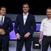 Three of the main candidates for Spain's national election (L-R) Ciudadanos party leader Albert Rivera, Socialist party (PSOE) leader Pedro Sanchez, and Podemos (We Can) party leader Pablo Iglesias,  pose before a live debate hosted by Spanish newspaper El Pais in Madrid, November 30, 2015. REUTERS/Juan Medina - RTX1WKJS