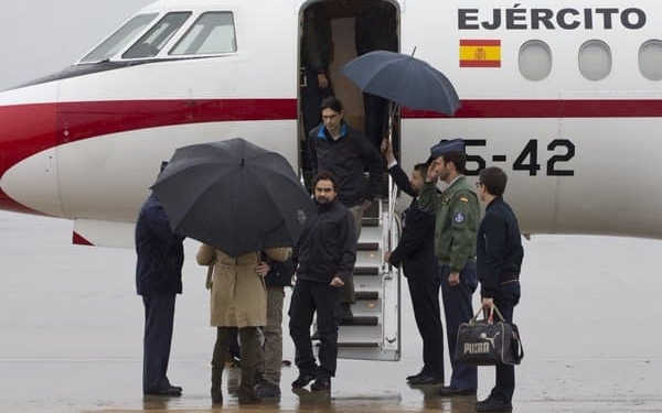 Los periodistas llegan a Madrid. Foto: Twitter Mariano Rajoy