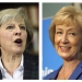 The two remaining candidates in the Conservative party leadership contest, Theresa May (L) and Andrea Leadsom, are seen in this combination of two photographs, released in London, Britain July 7, 2016. REUTERS/Staff  - RTX2K6AH