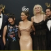 Nikolaj Coster-Waldau (L), Maisie Williams, Emilia Clarke, Sophie Turner and Kit Harrington of HBO's "Game of Thrones" pose backstage with their award for Oustanding Drama Series at the 68th Primetime Emmy Awards in Los Angeles, California U.S., September 18, 2016.   REUTERS/Mario Anzuoni - RTSOCLP