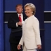 Republican U.S. presidential nominee Donald Trump and Democratic U.S. presidential nominee Hillary Clinton finish their third and final 2016 presidential campaign debate at UNLV in Las Vegas, Nevada, U.S., October 19, 2016.      REUTERS/Mike Blake   - RTX2PMBJ