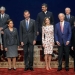 King Felipe VI (4L) and Queen Letizia (4R) of Spain pose with Princess of Asturias Awards laureates: (top L-R) Mary Beard, James Nachtwey, Siddhartha Kaul, and Pedro Puig (bottom row L-R) Javier Gomez Noya, Christiana Figueres, Patricia Espinoza, Richard Ford, Nuria Espert and Hugh Herr, during a reception in Oviedo, Spain, October 21, 2016. REUTERS/Vincent West - RTX2PUPN