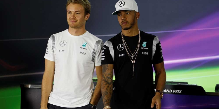 Nico Rosberg y Lewis Hamilton en Abu Dhabi