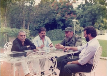 En la foto. Gabriel García Márquez, Gorka y André Landaburu y Fidel Castro. Foto de Susana Olmo