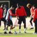 Britain Football Soccer - Manchester United Training - Manchester United Training Ground - 19/10/16
Manchester United's Timothy Fosu-Mensah, Henrikh Mkhitaryan, Paul Pogba and Jesse Lingard during training
Action Images via Reuters / Jason Cairnduff