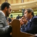 People's Party (PP) parliamentarian spokesman Rafael Hernando (R) receives condolences from Socialists' (PSOE) parliamentarian spokesman Antonio Hernando for the death of Rita Barbera, member of SpainÕs higher house for the People Party's (PP) and Valencia's former mayor, at Spanish parliament in Madrid, Spain, November 23, 2016. REUTERS/Andrea Comas - RTSSWZD