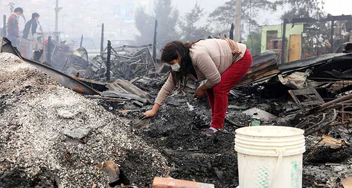 Perú incendio damnificados