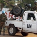 U.N. peacekeepers take a break as they patrol along a street during the presidential election in Bangui, the capital of Central African Republic, December 30, 2015.  REUTERS/Media Coulibaly