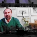 Director Asghar Farhadi speak via a video link at the screening of the film The Salesman in Trafalgar Square in London, Britain February 26, 2017. REUTERS/Neil Hall