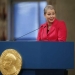 Chair of the Nobel Committee, Kaci Kullmann-Five, speaks at the Nobel Peace Prize award ceremony in Oslo, Norway December 10, 2015. REUTERS/Cornelius Poppe/NTB scanpix