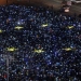 Romanians light up blue pieces of paper and pieces of yellow star shaped fabric thus forming the European Union flag during a protest against the government, in Bucharest, Romania, February 26, 2017. Inquam Photos/Octav Ganea/via REUTERS