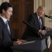 Canadian Prime Minister Justin Trudeau (L) and U.S. President Donald Trump participate in a joint news conference at the White House in Washington, U.S., February 13, 2017.  REUTERS/Carlos Barria