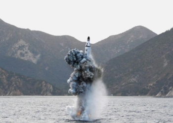 North Korean leader Kim Jong Un guides on the spot the underwater test-fire of strategic submarine ballistic missile in this undated photo released by North Korea's Korean Central News Agency (KCNA) in Pyongyang on April 24, 2016. KCNA/via REUTERS.