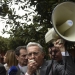 Former Colombian president (2002-2010) and current senator Alvaro Uribe (C) takes part in a  protest against the government of Venezuelan President Nicolas Maduro, in Bogota, Colombia, on April 19, 2017. 
Clashes broke out Wednesday in Venezuela at massive protests against Maduro, as riot police fired tear gas to push back stone-throwing demonstrators and a young protester was shot dead. Violence erupted when thousands of opposition protesters tried to march on central Caracas, a pro-government bastion where red-clad Maduro supporters were massing for a counter-demonstration. / AFP PHOTO / RAUL ARBOLEDA