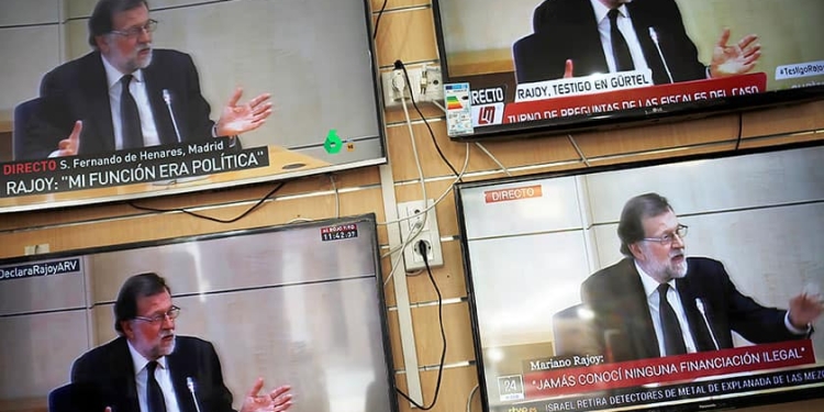 Mariano Rajoy declarando ante la Audiencia Nacional. FOTO: Reuters