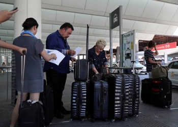 Llegada de turistas a un aeropuerto español de Aena