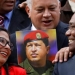 Former Foreign minister Delcy Rodriguez (L) who has been sworn as President of the National constituent assembly chat with National constituent assembly's  First Vice President Aristobulo Isturiz (R) and with National constituent assembly's member Diosdado Cabello during the family picture during the first session of the assembly at the Palacio Federal Legislativo in Caracas, Venezuela, August 4, 2017. REUTERS/Carlos Garcia Rawlins