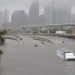 La autopista Interestatal 45 está sumergida de los efectos del huracán Harvey visto durante las inundaciones generalizadas en Houston, Texas, EE.UU.