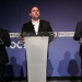 (L-R) Catalan Government Presidency Councillor Jordi Turull, Vice President Oriol Junqueras and Foreign Affairs chief Raul Romeva attend a news conference in Barcelona, Spain, September 29, 2017.  REUTERS/Albert Gea