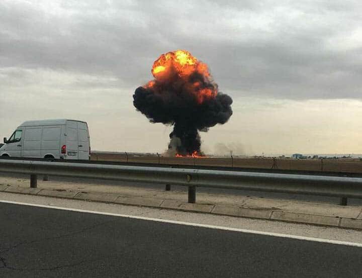 F18 estrellado en Torrejón y en el que ha fallecido el piloto.