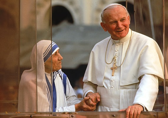 Madre Teresa y Juan Pablo II