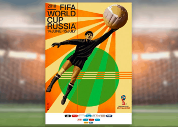 El legendario portero ruso Lev Yashin es la imagen del póster del Mundial de Rusia 2018