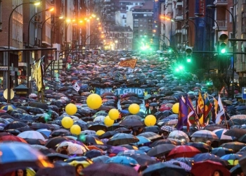 Manifestación en Bilbao a favor del acercamiento de los presos de ETA.