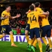 Soccer Football - Europa League Semi Final First Leg - Arsenal vs Atletico Madrid - Emirates Stadium, London, Britain - April 26, 2018   Atletico Madrid's Antoine Griezmann celebrates scoring their first goal with team mates                   REUTERS/Dylan Martinez