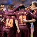 Soccer Football - La Liga Santander - Deportivo de La Coruna vs Barcelona - Abanca-Riazor, A Coruna, Spain - April 29, 2018   Barcelona's Philippe Coutinho celebrates scoring their first goal with team mates    REUTERS/Miguel Vidal