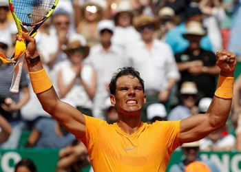 Tennis - ATP - Monte Carlo Masters - Monte-Carlo Country Club, Monte Carlo, Monaco - April 21, 2018   Spain's Rafael Nadal celebrates after winning his semi-final match against Bulgaria's Grigor Dimitrov   REUTERS/Eric Gaillard