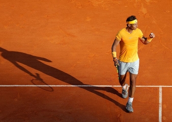 Tennis - ATP - Monte Carlo Masters - Monte-Carlo Country Club, Monte Carlo, Monaco - April 19, 2018   Spain's Rafael Nadal celebrates winning his third round match against Russia's Karen Khachanov   REUTERS/Eric Gaillard