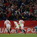 Soccer Football - La Liga Santander - Sevilla vs Real Madrid - Ramon Sanchez Pizjuan, Seville, Spain - May 9, 2018   Sevilla's Wissam Ben Yedder celebrates scoring their first goal with team mates       REUTERS/Jon Nazca