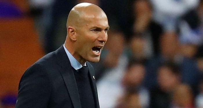 Soccer Football - Champions League Semi Final Second Leg - Real Madrid v Bayern Munich - Santiago Bernabeu, Madrid, Spain - May 1, 2018   Real Madrid coach Zinedine Zidane    REUTERS/Kai Pfaffenbach