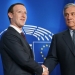 Zuckerberg en el Parlamento Europeo con Antonio Tajani