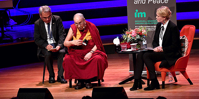 El líder espiritual tibetano Dalai Lama visita Suecia. September 12, 2018. TT News Agency/Johan Nilsson via REUTERS