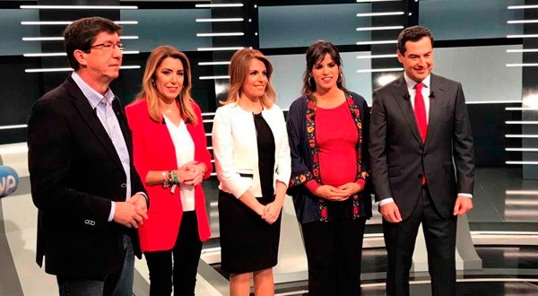 Los principales candidatos a la presidencia de Andalucía. Cortesía: RTVE