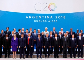 Líderes del G20 posando para la foto de "familia" de la Cumbre que se celebra en Buenos Aires. REUTERS/Andrés Martínez Casares