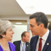 Theresa May Pedro Sánchez durante el Consejo Europeo celebrado en Bruselas el 18 de octubre de 2018.