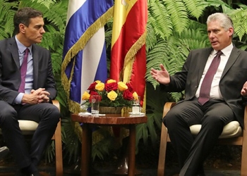 España y Cuba acordaron profundizar relaciones bilaterales, durante la reunión de los mandatarios Pedro Sánchez y Miguel Díaz-Canel/Reuters