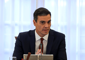 El presidente del Gobierno español, Pedro Sánchez, en una reunión del consejo de ministros en el Palacio de la Moncloa, Madrid. REUTERS/Sergio Perez