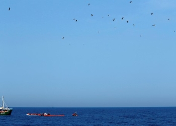 En la imagen, los barcos de recate de la ONG Sea-Eye, MOAS y Jugend Rettet Iuventa en una operación de rescate en el Mediterráneo en aguas internacionales, 16 de abril de 2017. REUTERS
