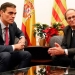 El jefe del Gobierno de España, Pedro Sánchez, y el presidente de la Generalitat sostuvieron un reunión en solitario/Reuters