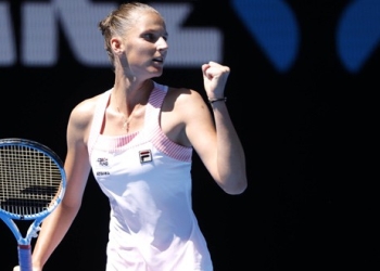 Karolina Pliskova celebra su victoria sobre Serena Williams