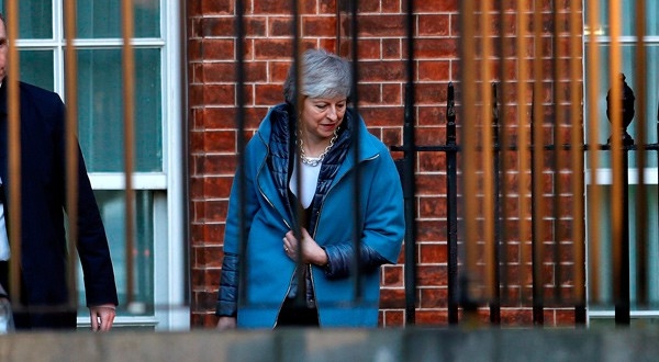 La primera ministra Theresa May en Downing Street, Londres.