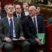 Los líderes separatistas catalanes en el juicio ante el Tribunal Supremo, en Madrid. En segunda fila, al centro, Jordi Turull.